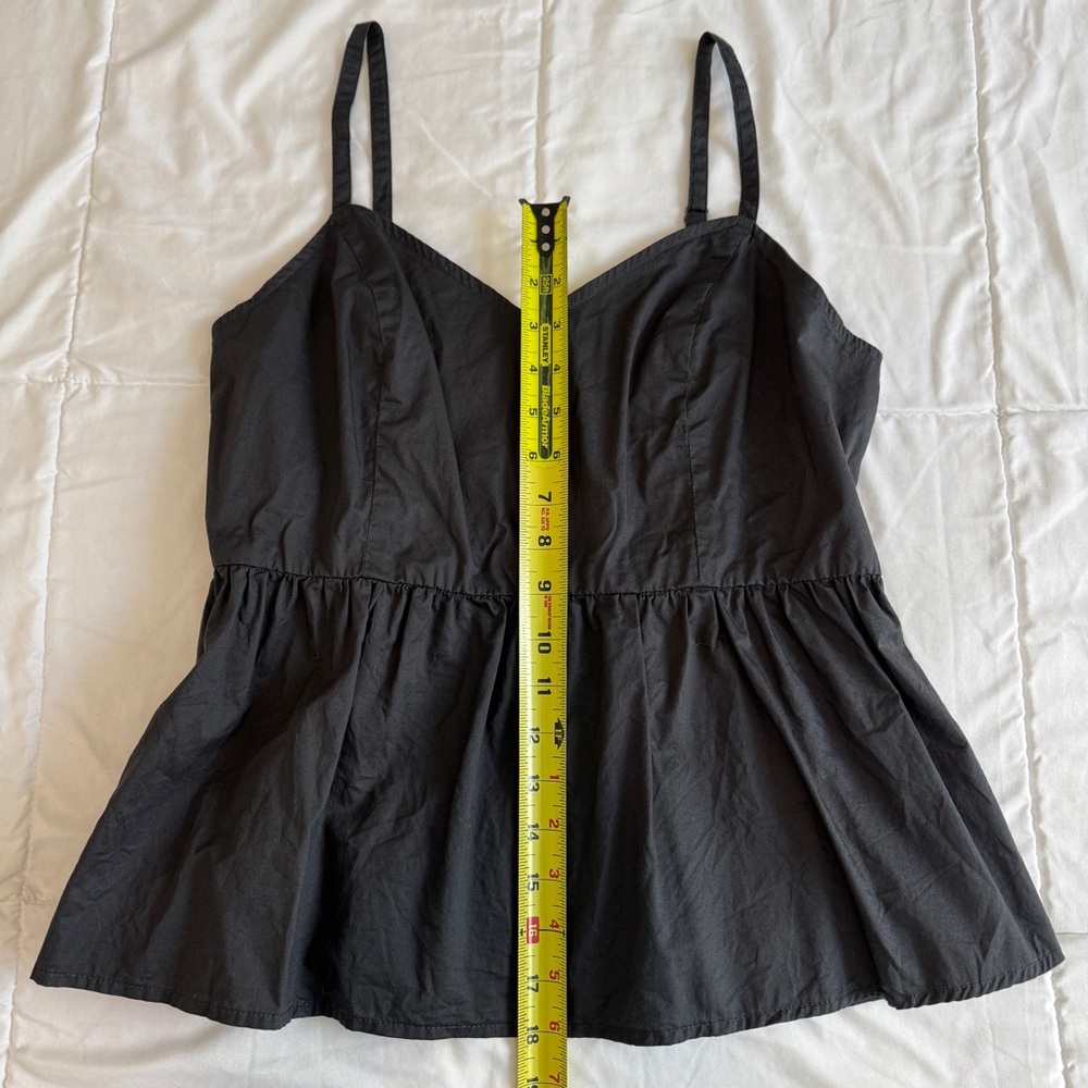 Old Navy Women's Smocked Babydoll Cami Swing Top Size M Gray Charcoal Cotton - Picture 6 of 13